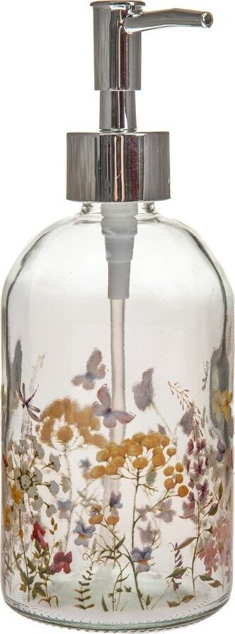 Skleněný dávkovač mýdla 390 ml Flowers – Dakls