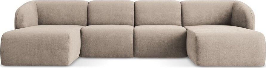 Světle hnědá žinylková rohová pohovka (do 