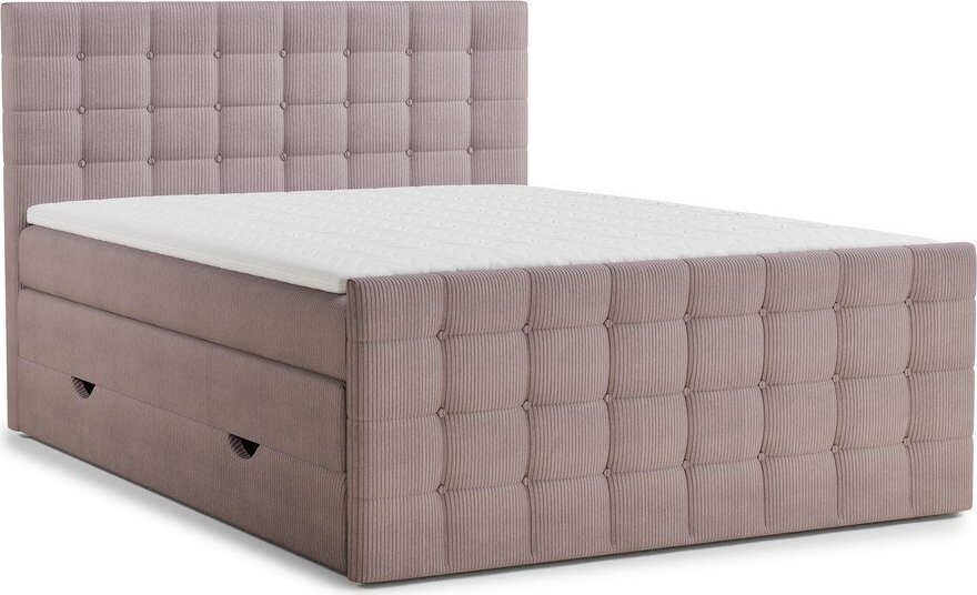 Fialová boxspring postel s úložným prostorem 160x200 cm Tasca – Maison de Rêve