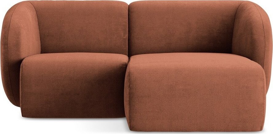 Žinylková rohová pohovka v terakotové barvě (pravý roh/s lenoškou) Lani – Makamii