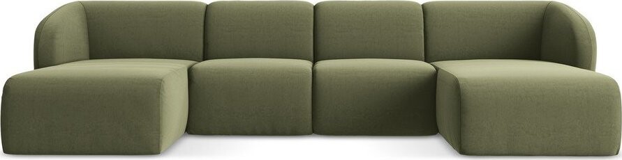 Zelená sametová rohová pohovka (do 