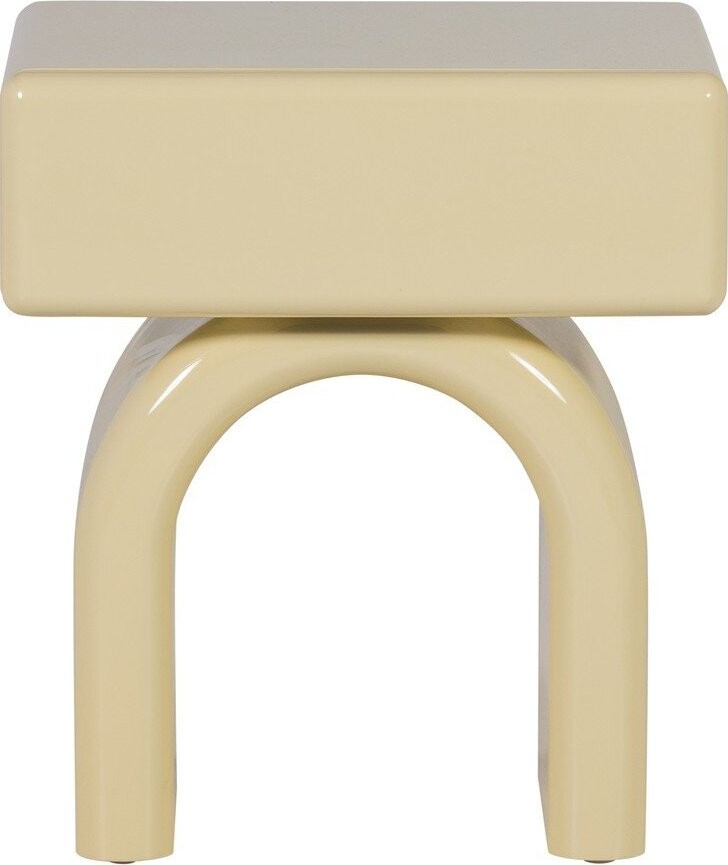 Světle žlutý lesklý noční stolek Zorel – WOOOD