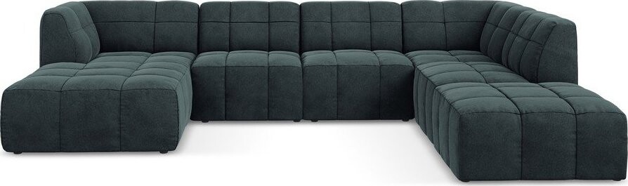 Modrá sametová rohová pohovka (do 