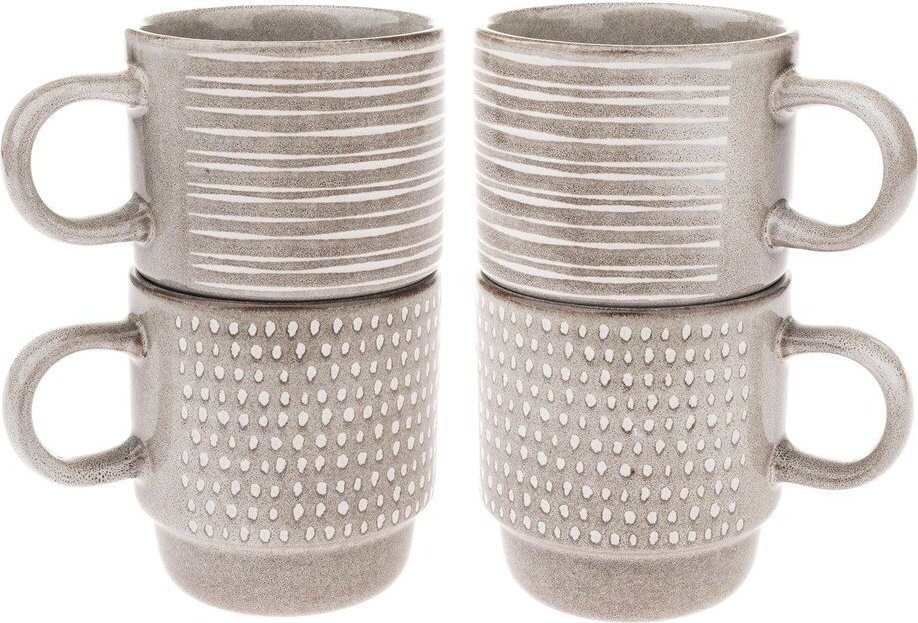 Světle hnědé keramické šálky v sadě 4 ks 290 ml – Dakls
