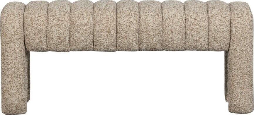 Světle hnědá polstrovaná lavice z textilie bouclé Frex – WOOOD