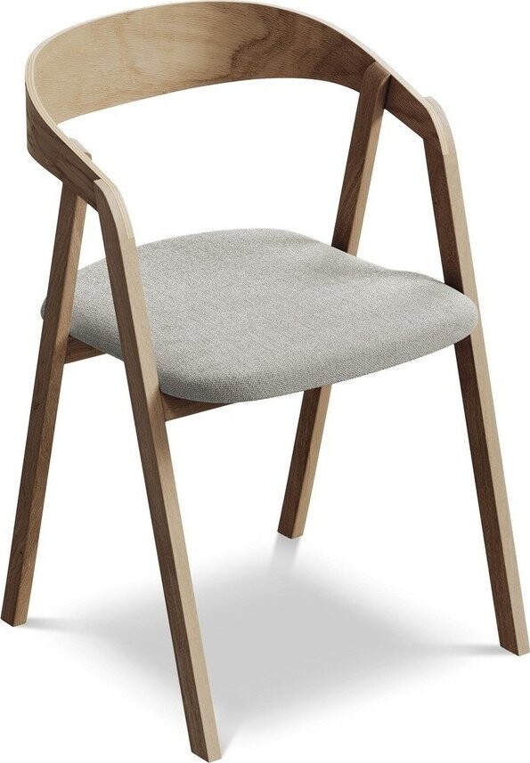 Světle šedé jídelní křeslo z masivního dřeva Erika – Makamii