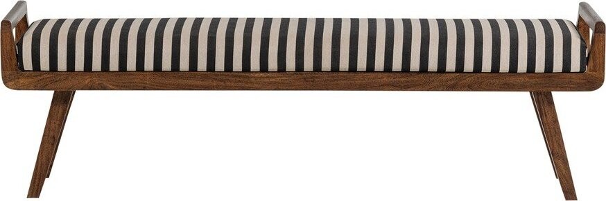 Černobílá dřevěná/polstrovaná lavice Valo – WOOOD