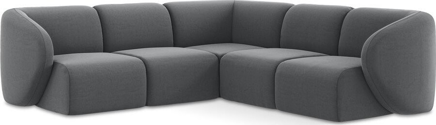 Šedá sametová rohová pohovka Lani – Makamii