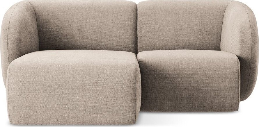 Světle hnědá žinylková rohová pohovka (levý roh/s lenoškou) Lani – Makamii