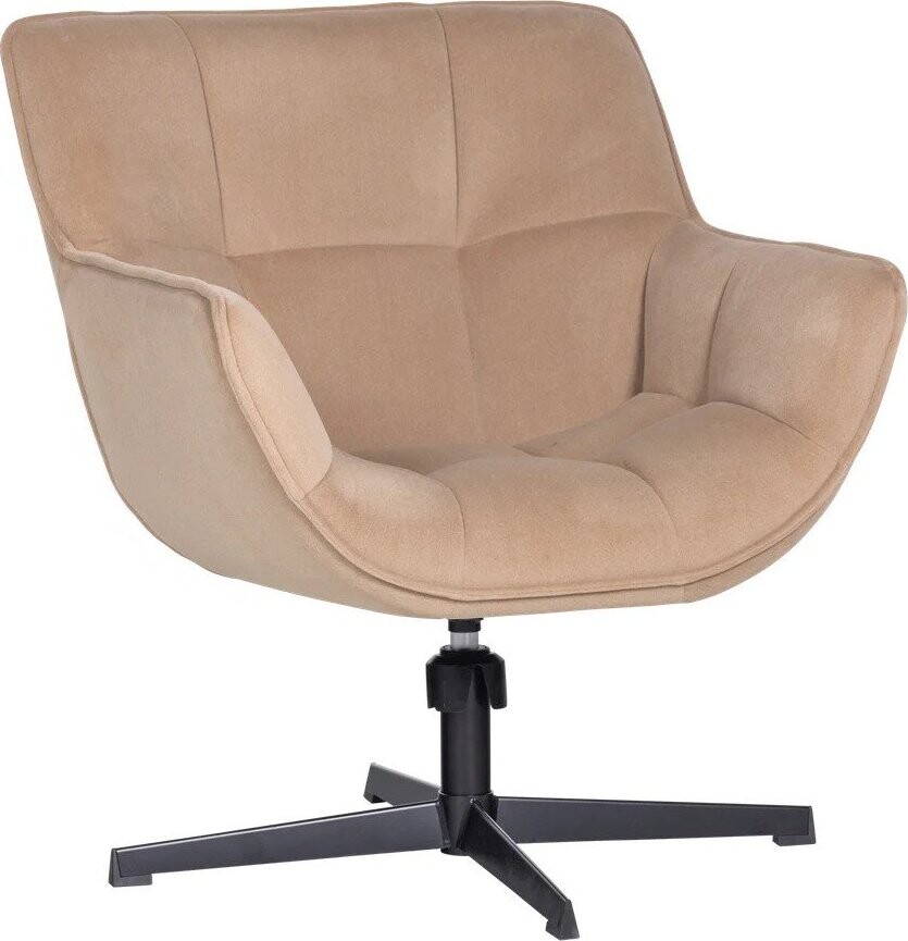 Béžové otočné sametové křeslo Wibo – WOOOD