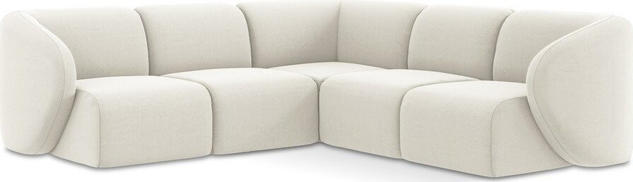 Béžová sametová rohová pohovka Lani – Makamii