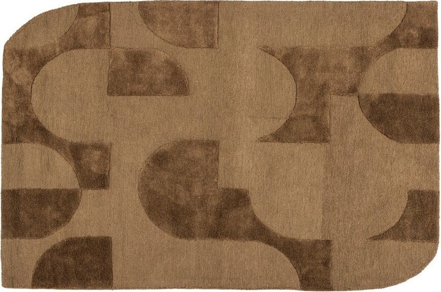 Hnědý koberec s příměsí vlny 170x240 cm Livo – WOOOD