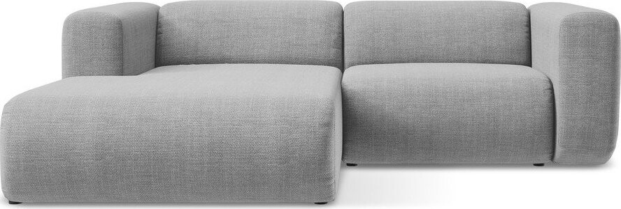 Světle šedá rohová pohovka (levý roh/s lenoškou) Ekahi – Makamii