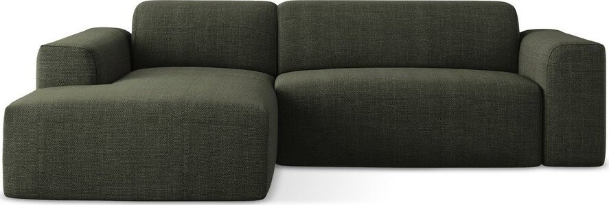 Zelená rohová pohovka (levý roh/s lenoškou) Keli – Makamii