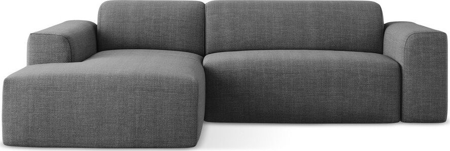 Šedá rohová pohovka (levý roh/s lenoškou) Keli – Makamii