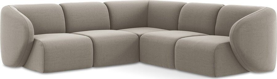 Světle hnědá sametová rohová pohovka Lani – Makamii