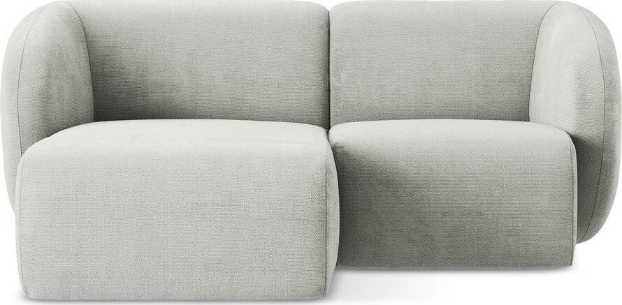 Světle šedá žinylková rohová pohovka (levý roh/s lenoškou) Lani – Makamii