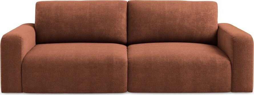 Žinylková rozkládací/s úložným prostorem pohovka v terakotové barvě 252 cm Kona – Makamii