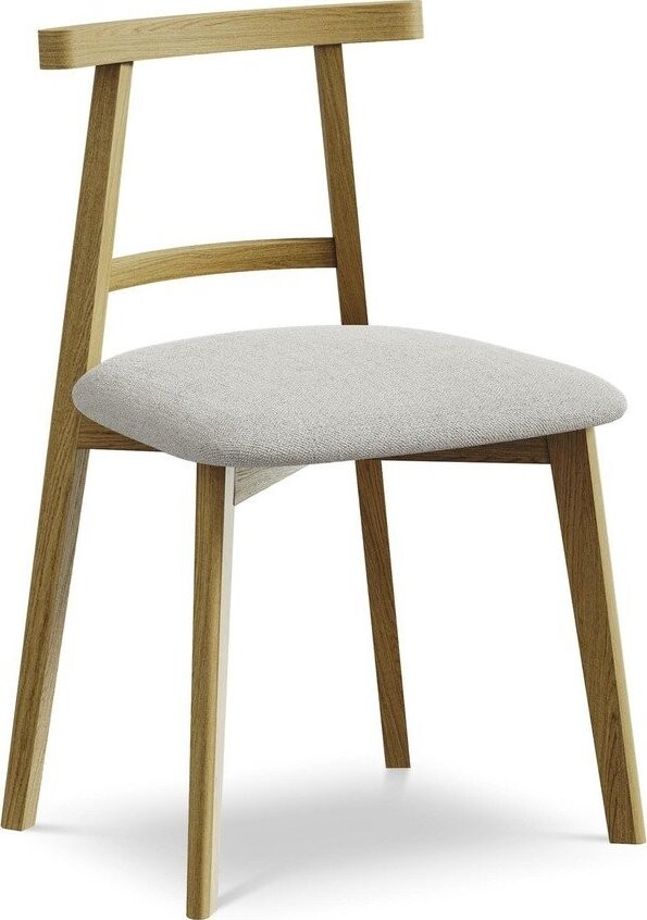 Světle šedá jídelní židle z masivního dřeva Ohelo – Makamii