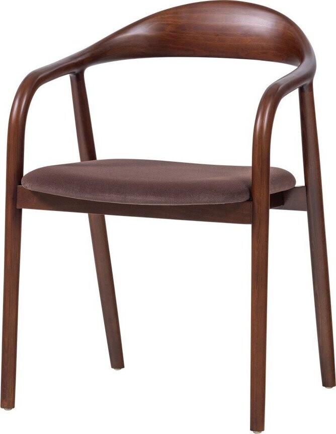 Hnědá jídelní židle s područkami z bukového dřeva Bran – WOOOD