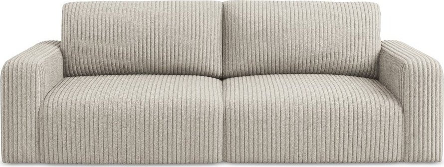 Béžová manšestrová rozkládací/s úložným prostorem pohovka 252 cm Kona – Makamii