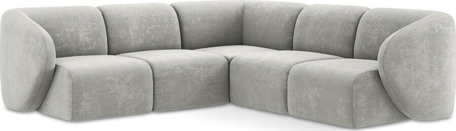 Světle šedá žinylková rohová pohovka Lani – Makamii