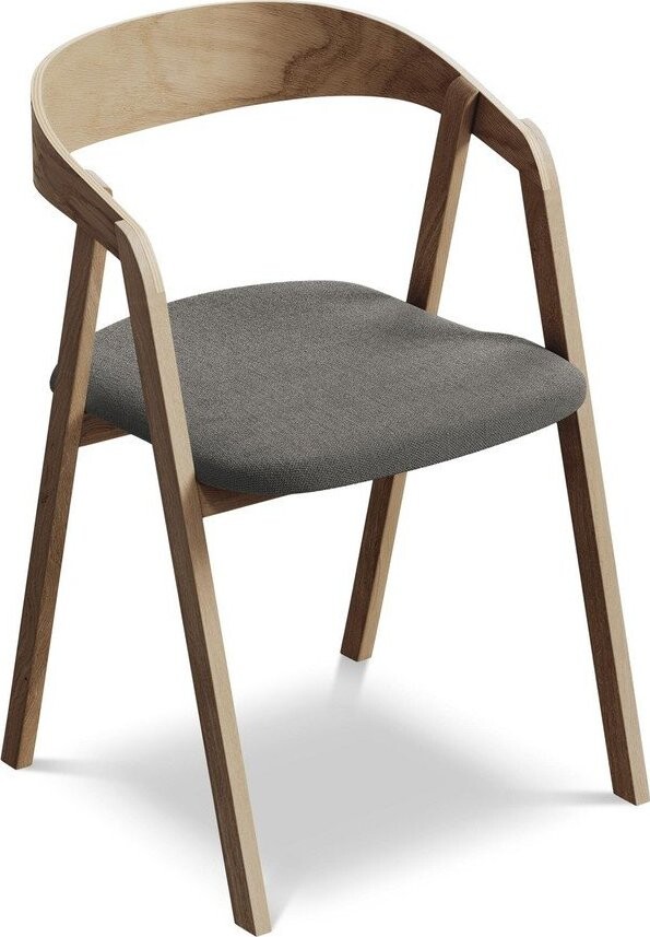 Šedé jídelní křeslo z masivního dřeva Erika – Makamii