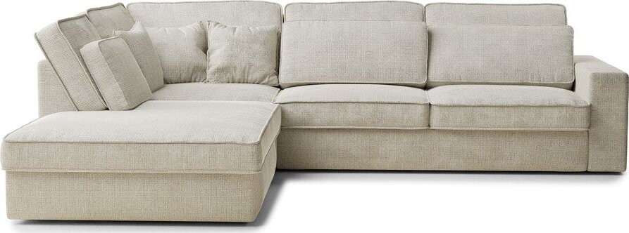 Šedobéžová žinylková rohová pohovka (levý roh/do L) Kirou – Maison de Rêve