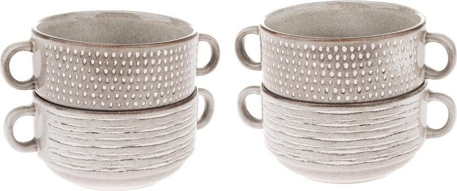 Světle hnědé keramické polévkové misky v sadě 4 ks 470 ml – Dakls