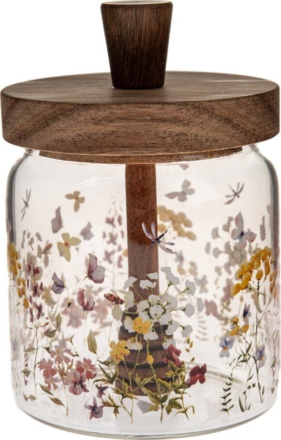 Skleněná dóza na med Flowers – Dakls