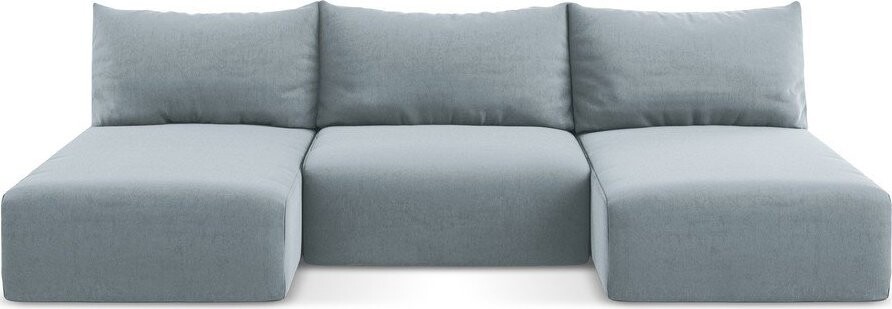 Modrá sametová rozkládací/s úložným prostorem rohová pohovka (do 