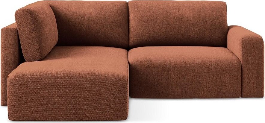 Žinylková rozkládací/s úložným prostorem rohová pohovka v terakotové barvě (levý roh/do L) Kona – Makamii