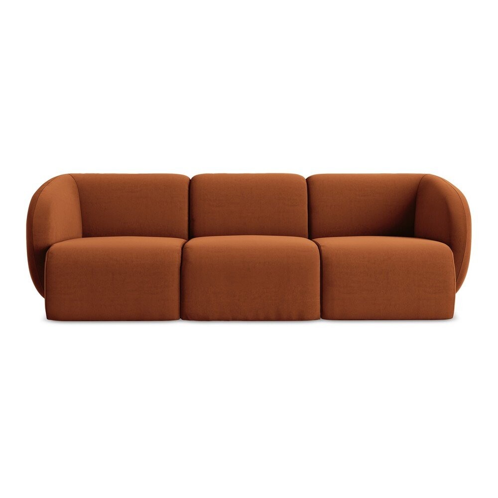 Sametová pohovka v terakotové barvě 244 cm Lani – Makamii