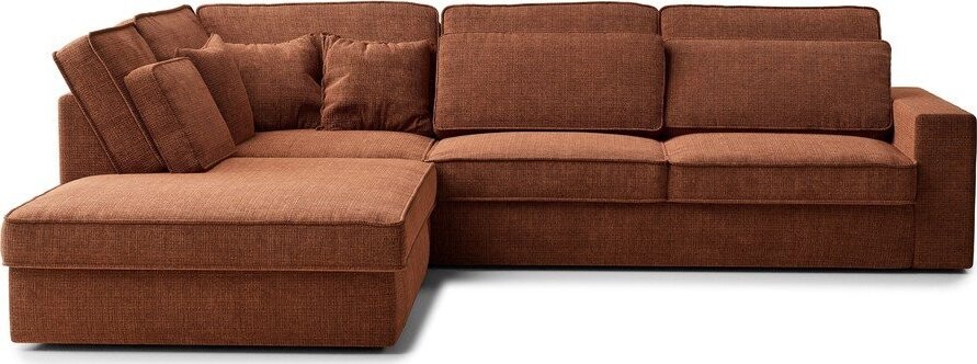 Žinylková rohová pohovka v měděné barvě (levý roh/do L) Kirou – Maison de Rêve