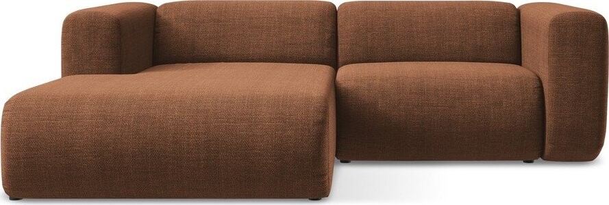 Rohová pohovka v terakotové barvě (levý roh/s lenoškou) Ekahi – Makamii