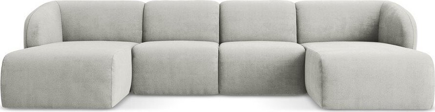 Světle šedá žinylková rohová pohovka (do 