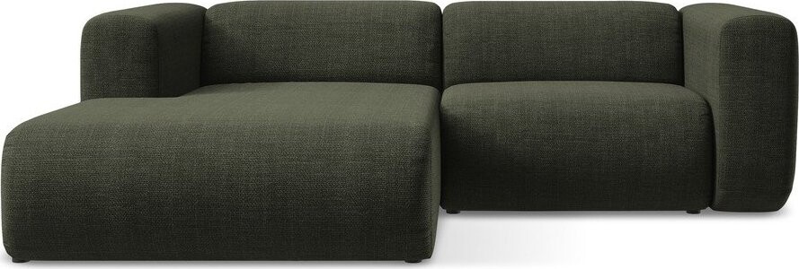 Zelená rohová pohovka (levý roh/s lenoškou) Ekahi – Makamii