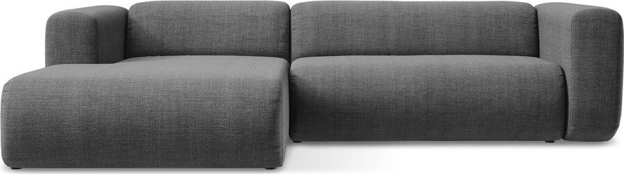 Šedá rohová pohovka (levý roh/s lenoškou) Ekahi – Makamii