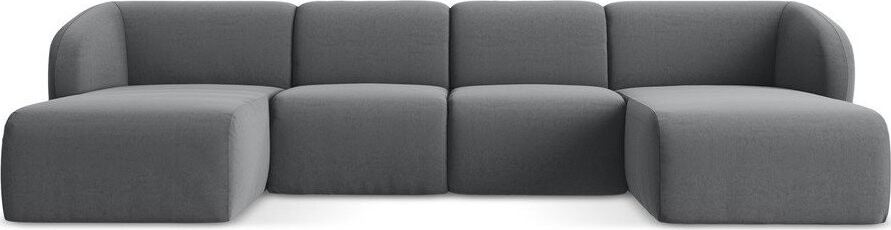 Šedá sametová rohová pohovka (do 