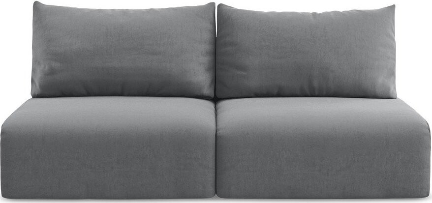 Šedá sametová rozkládací/s úložným prostorem pohovka 216 cm Kalena – Makamii