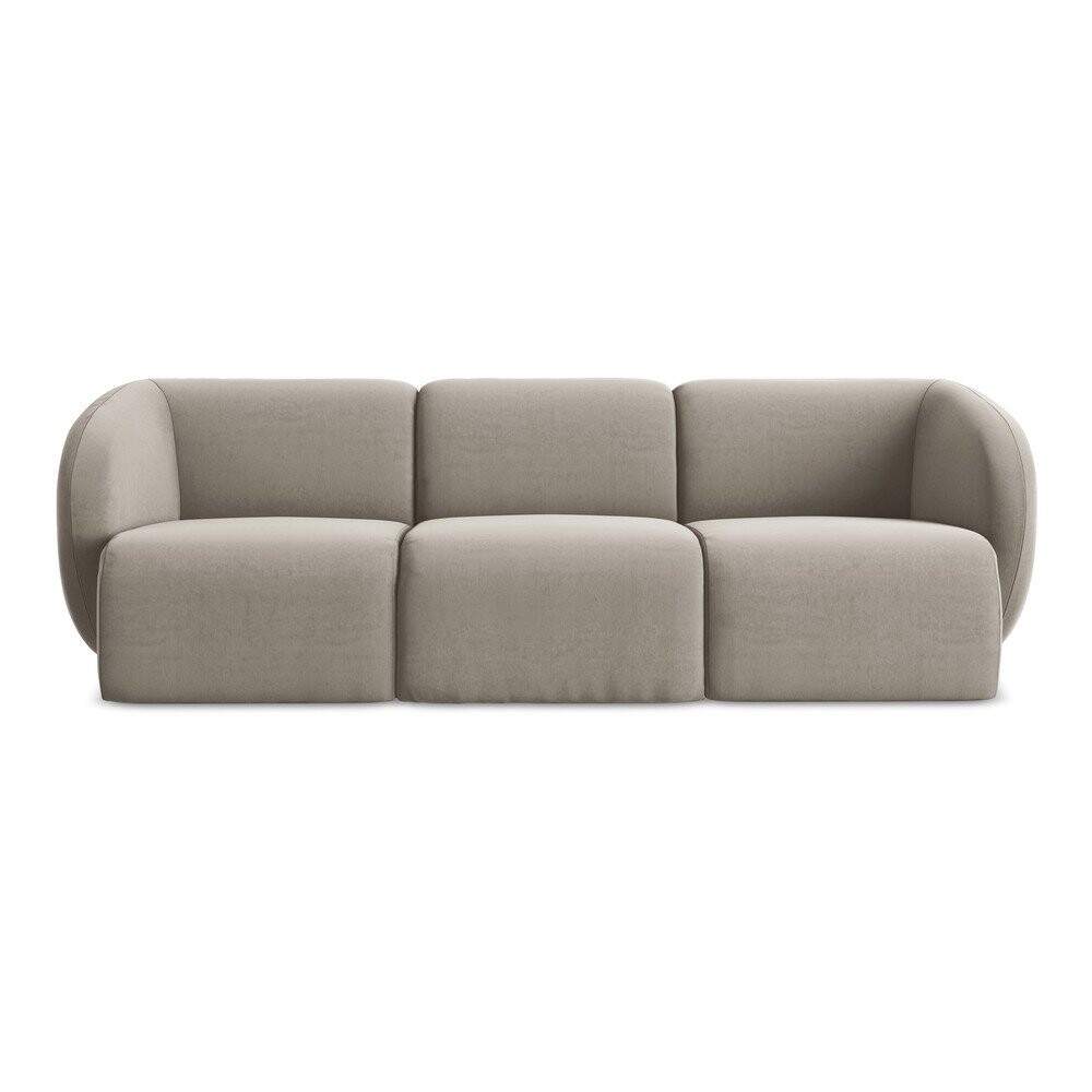 Světle hnědá sametová pohovka 244 cm Lani – Makamii