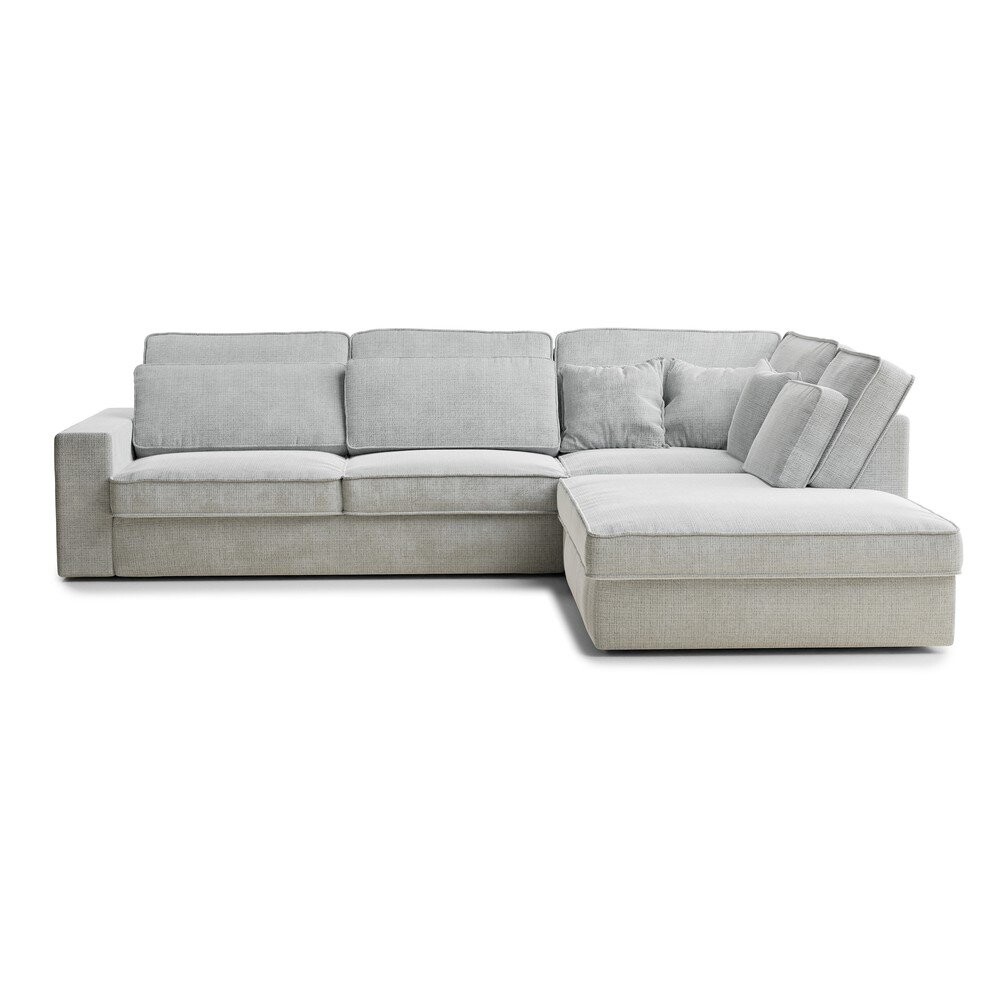 Světle šedá žinylková rohová pohovka (pravý roh/do L) Kirou – Maison de Rêve