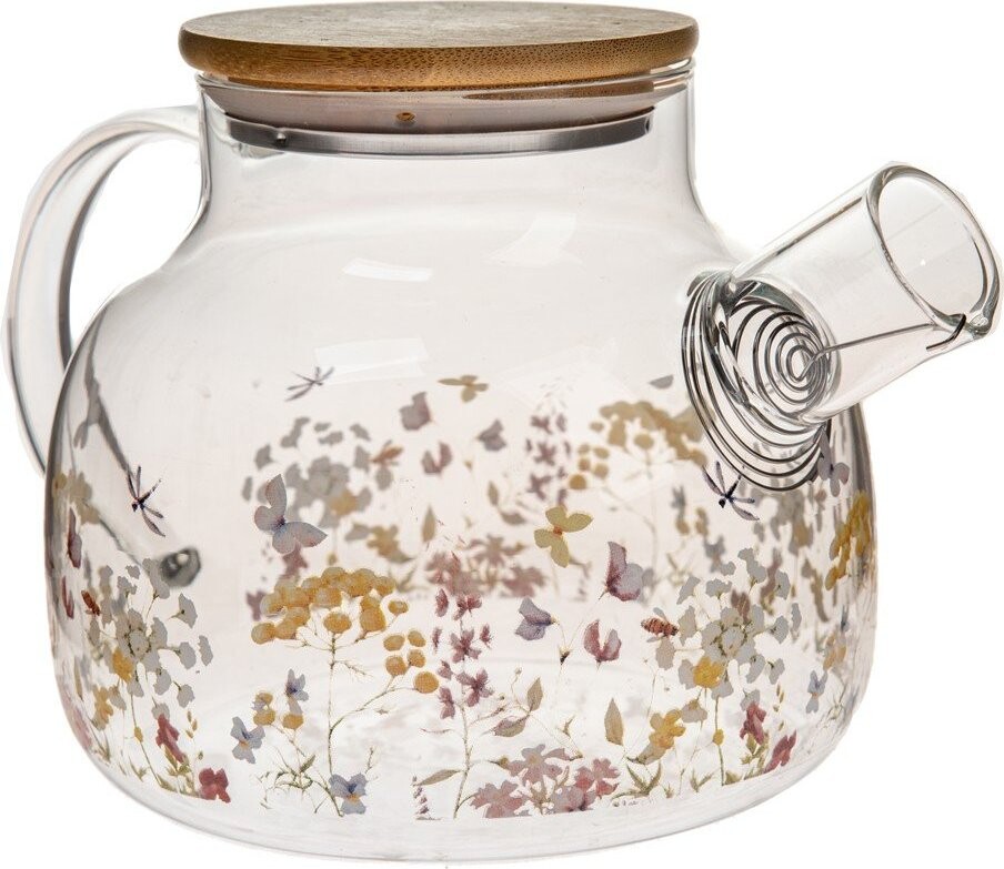 Skleněná konvice na čaj 1 l Flowers – Dakls