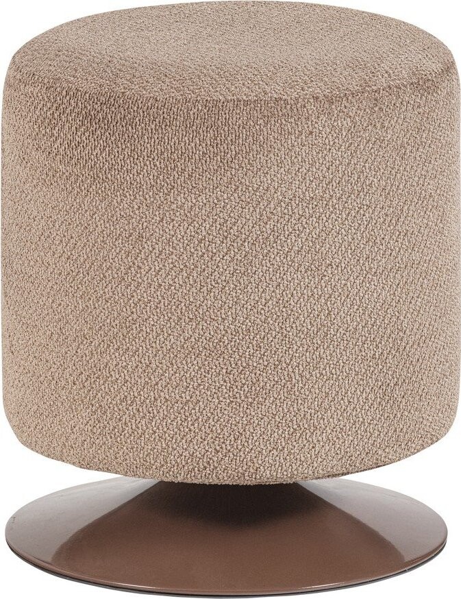 Světle hnědý taburet z textilie bouclé Islen – WOOOD