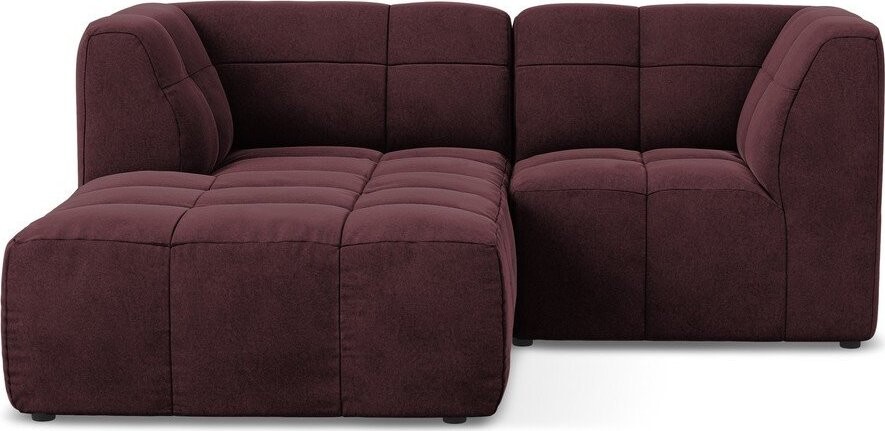 Vínová sametová rohová pohovka (levý roh/s lenoškou) Aloha – Makamii