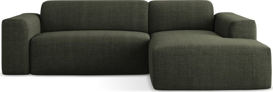 Zelená rohová pohovka (pravý roh/s lenoškou) Keli – Makamii