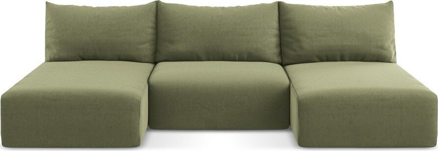 Zelená sametová rozkládací/s úložným prostorem rohová pohovka (do 