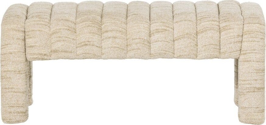 Béžová polstrovaná lavice z textilie bouclé Frex – WOOOD