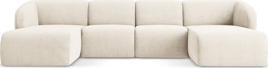 Béžová žinylková rohová pohovka (do 