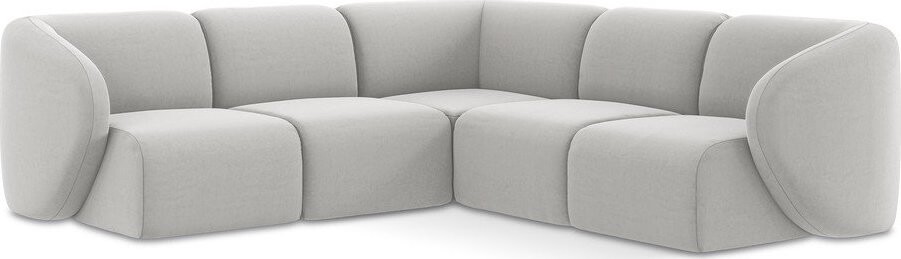 Světle šedá sametová rohová pohovka Lani – Makamii